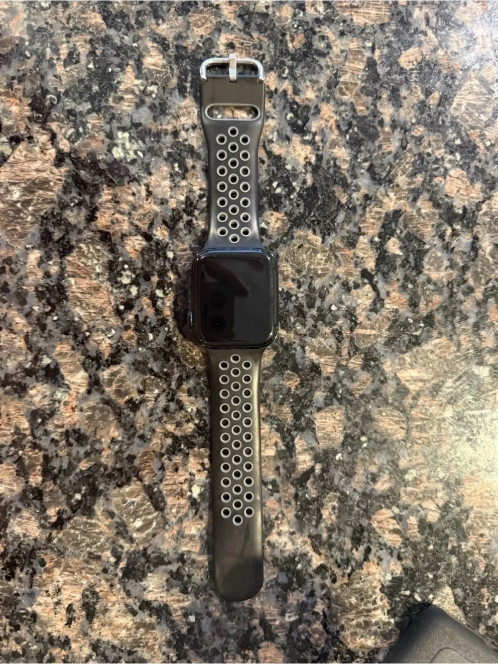 Black Apple Watch SE 44mm with Ventilated Silicone Band
